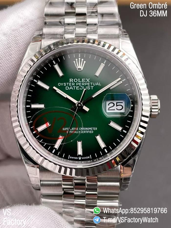 VSF Watches 2026 VSF Rolex DateJust 36 Green Ombré Dial Ref 126234 V2 904L Jubilee Bracelet Super Clone DanDong 3235 Movement 00 VSF Watches 2026 VSF Rolex DateJust 36 Green Ombré Dial Ref 126234 V2 904L Jubilee Bracelet Super Clone DanDong 3235 Movement 00