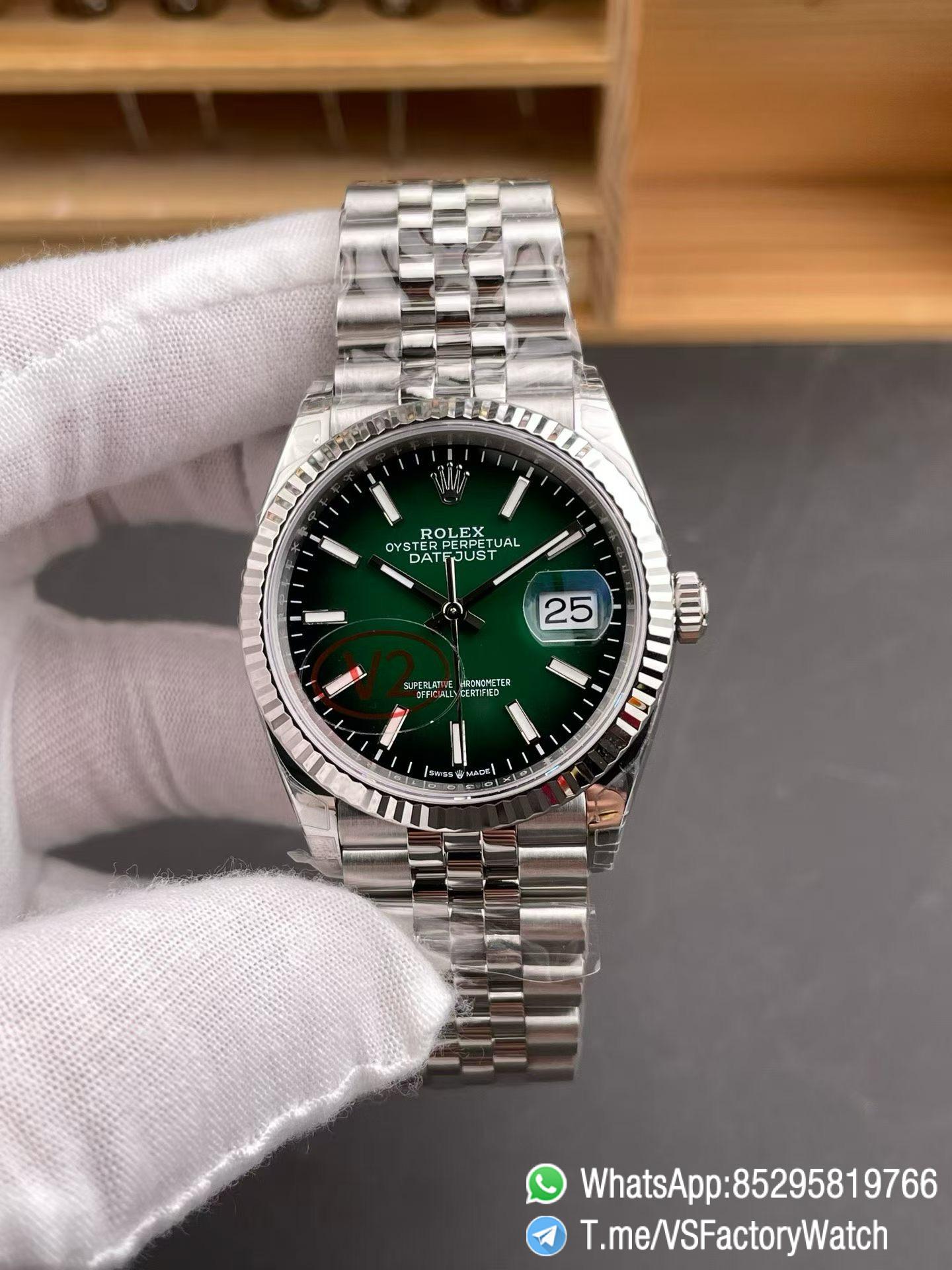 VSF Watches 2026 VSF Rolex DateJust 36 Green Ombré Dial Ref 126234 V2 904L Jubilee Bracelet Super Clone DanDong 3235 Movement 01 VSF Watches 2026 VSF Rolex DateJust 36 Green Ombré Dial Ref 126234 V2 904L Jubilee Bracelet Super Clone DanDong 3235 Movement 01