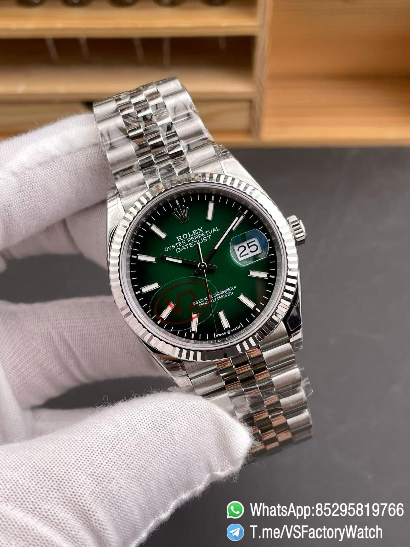 VSF Watches 2026 VSF Rolex DateJust 36 Green Ombré Dial Ref 126234 V2 904L Jubilee Bracelet Super Clone DanDong 3235 Movement 02 VSF Watches 2026 VSF Rolex DateJust 36 Green Ombré Dial Ref 126234 V2 904L Jubilee Bracelet Super Clone DanDong 3235 Movement 02