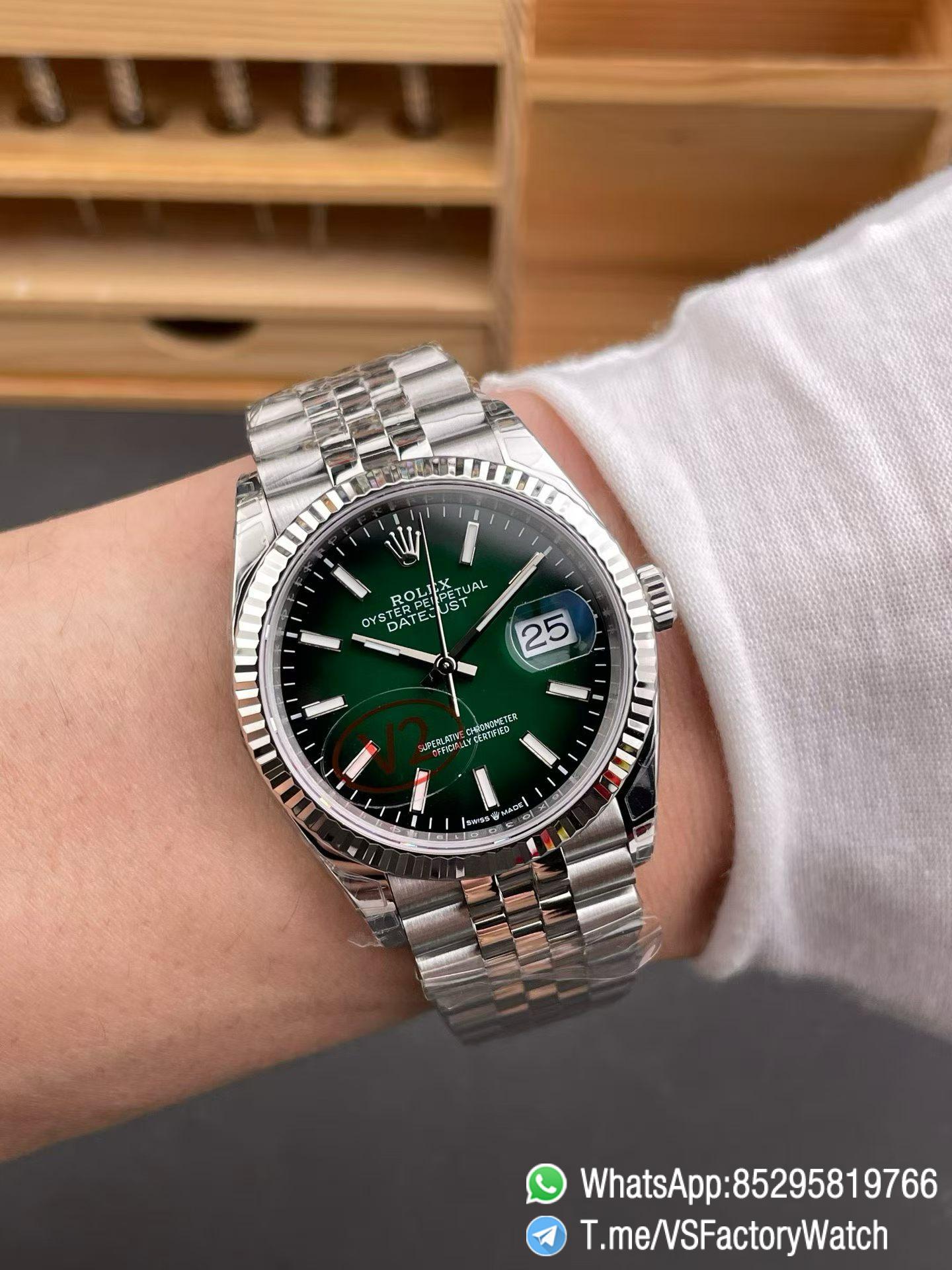 VSF Watches 2026 VSF Rolex DateJust 36 Green Ombré Dial Ref 126234 V2 904L Jubilee Bracelet Super Clone DanDong 3235 Movement 09 VSF Watches 2026 VSF Rolex DateJust 36 Green Ombré Dial Ref 126234 V2 904L Jubilee Bracelet Super Clone DanDong 3235 Movement 09