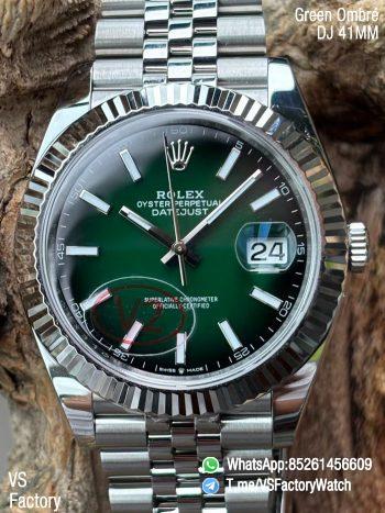 VSF Watches 2026 VSF Rolex DateJust 41 Green Ombré Dial Ref 126334 V2 904L Jubilee Bracelet Super Clone DanDong 3235 Movement 00 1