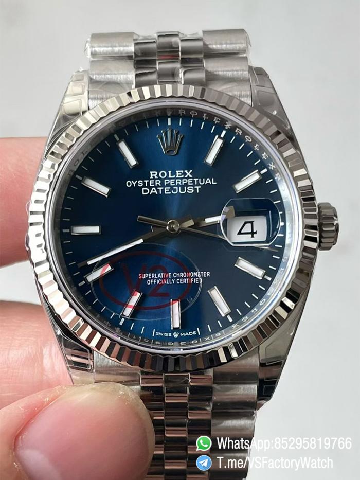 VS Factory Watch VSF Datejust 36 V2 Weight 124g Blue Dial Fluted Bezel 904L Steel Case and Jubilee Bracelet DD3235 Calibre Ref m126234 0017 000 VS Factory Watch VSF Datejust 36 V2 Weight 124g Blue Dial Fluted Bezel 904L Steel Case and Jubilee Bracelet DD3235 Calibre Ref m126234 0017 000