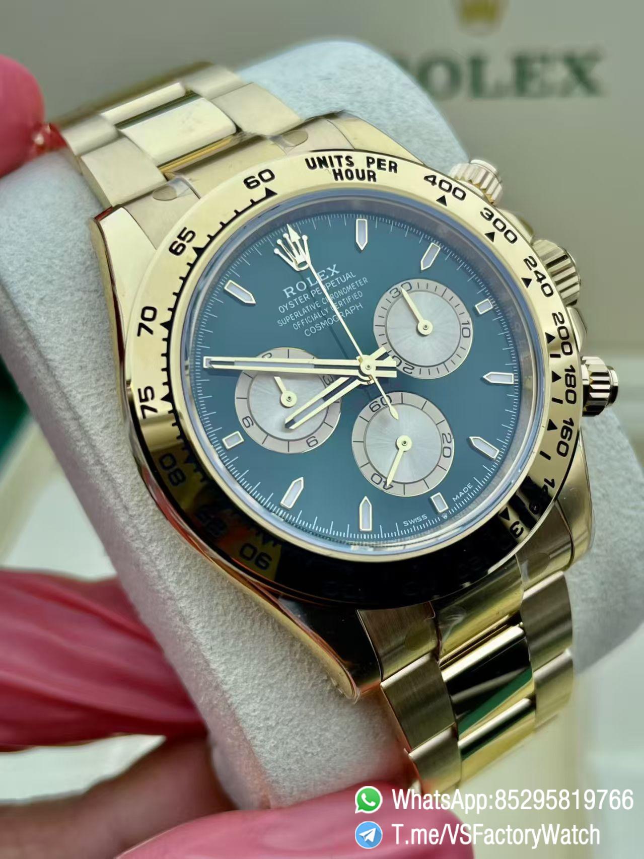 VS Factory Watch VSF Daytona John Mayer 40mm Green and Golden Dial Yellow Gold Case and Bracelet DD4131 Movement Ref 126508 0008 02 VS Factory Watch VSF Daytona John Mayer 40mm Green and Golden Dial Yellow Gold Case and Bracelet DD4131 Movement Ref 126508 0008 02