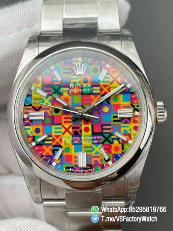 VS Factory Watch VSF Oyster Perpetual Multicoloured Jubilee Motif Dial 904L Steel Case and Oyster Bracelet 36mm DD3230 Movement 00