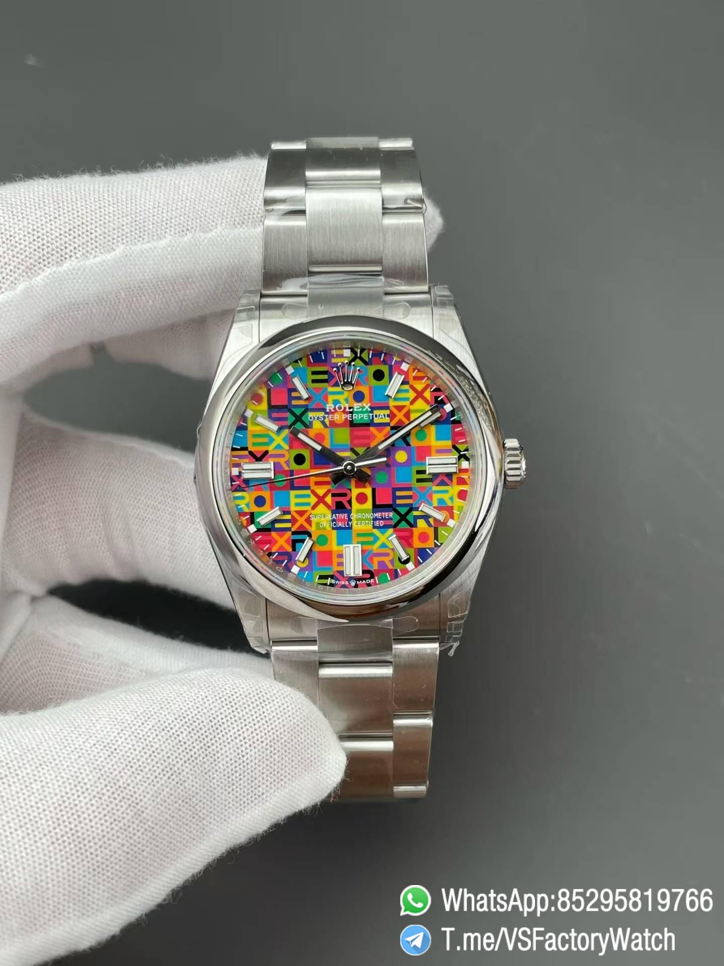 VS Factory Watch VSF Oyster Perpetual Multicoloured Jubilee Motif Dial 904L Steel Case and Oyster Bracelet 36mm DD3230 Movement 01 VS Factory Watch VSF Oyster Perpetual Multicoloured Jubilee Motif Dial 904L Steel Case and Oyster Bracelet 36mm DD3230 Movement 01