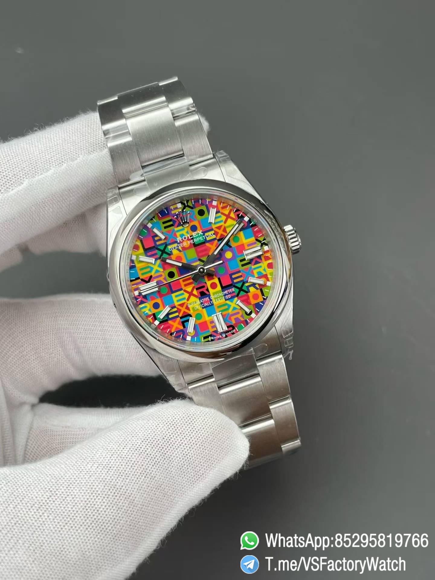 VS Factory Watch VSF Oyster Perpetual Multicoloured Jubilee Motif Dial 904L Steel Case and Oyster Bracelet 36mm DD3230 Movement 02 VS Factory Watch VSF Oyster Perpetual Multicoloured Jubilee Motif Dial 904L Steel Case and Oyster Bracelet 36mm DD3230 Movement 02