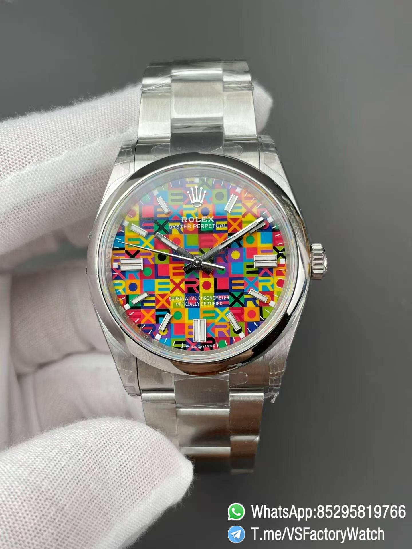 VS Factory Watch VSF Oyster Perpetual Multicoloured Jubilee Motif Dial 904L Steel Case and Oyster Bracelet 36mm DD3230 Movement 03 VS Factory Watch VSF Oyster Perpetual Multicoloured Jubilee Motif Dial 904L Steel Case and Oyster Bracelet 36mm DD3230 Movement 03