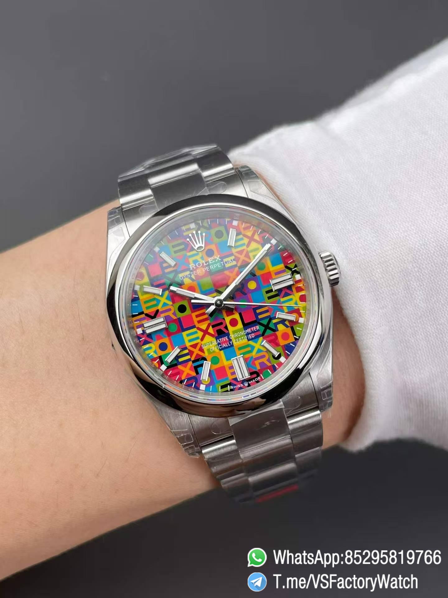 VS Factory Watch VSF Oyster Perpetual Multicoloured Jubilee Motif Dial 904L Steel Case and Oyster Bracelet 36mm DD3230 Movement 09 VS Factory Watch VSF Oyster Perpetual Multicoloured Jubilee Motif Dial 904L Steel Case and Oyster Bracelet 36mm DD3230 Movement 09