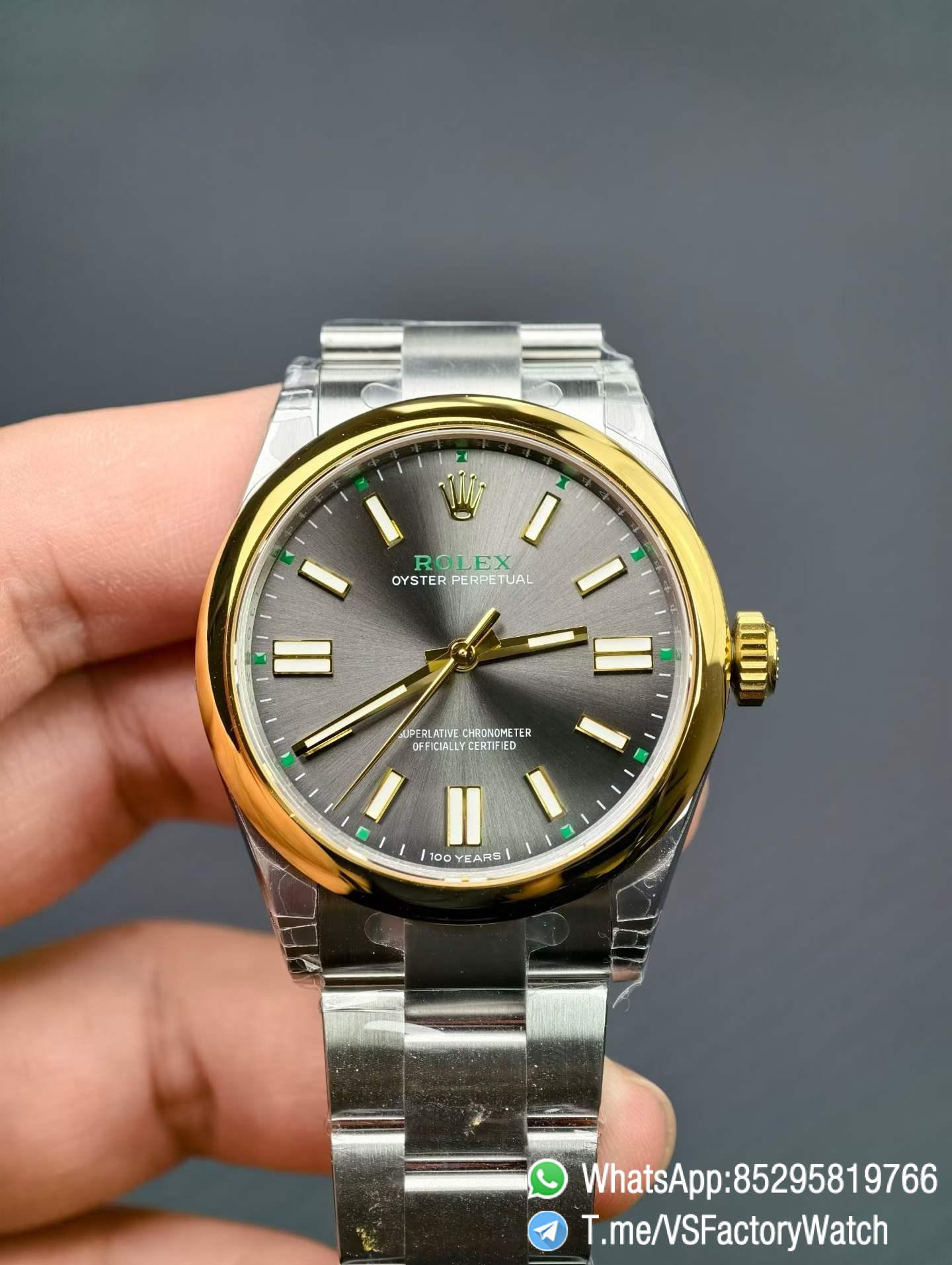 VS Factory Watch VSF Rolex Oyster Perpetual Celebrating 100 Years Ref 134303 Slate Dial Oystersteel and Yellow Gold DD3230 Movement 02 VS Factory Watch VSF Rolex Oyster Perpetual Celebrating 100 Years Ref 134303 Slate Dial Oystersteel and Yellow Gold DD3230 Movement 02