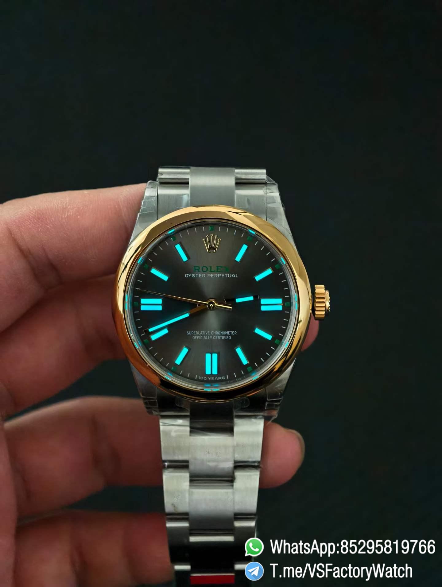 VS Factory Watch VSF Rolex Oyster Perpetual Celebrating 100 Years Ref 134303 Slate Dial Oystersteel and Yellow Gold DD3230 Movement 08 VS Factory Watch VSF Rolex Oyster Perpetual Celebrating 100 Years Ref 134303 Slate Dial Oystersteel and Yellow Gold DD3230 Movement 08