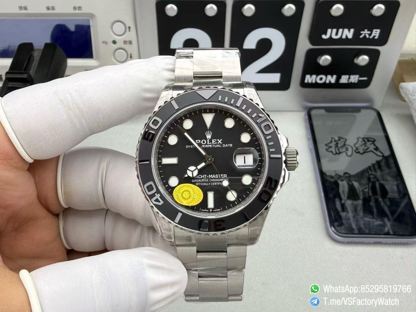 VS Factory Watch VSF Rolex Yacht Master 226627 V2 106g Titanium Case and Bracelet Black Dial Black Ceramic Bezel DanDong 3235 Movement Free Sprung 01 VS Factory Watch VSF Rolex Yacht Master 226627 V2 106g Titanium Case and Bracelet Black Dial Black Ceramic Bezel DanDong 3235 Movement Free Sprung 01