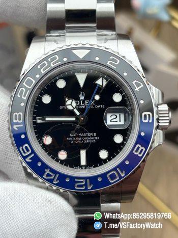 VS Factory Watch VSF Rolex Batman GMT Master II 126710BLNR Black Dial Blue Black Ceramic Bezel DD3285 Calibre 72 Hours PR 904L Case Oyster Bracelet 00