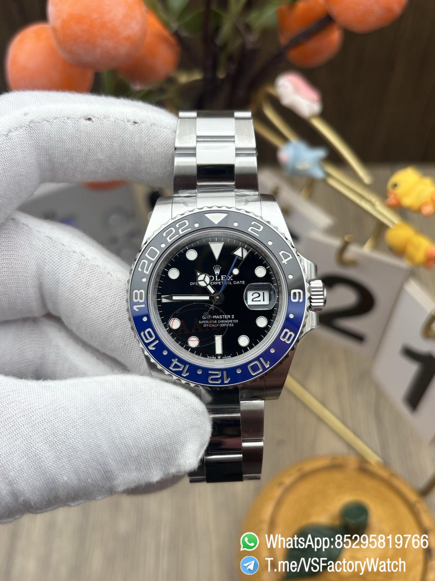 VS Factory Watch VSF Rolex Batman GMT Master II 126710BLNR Black Dial Blue Black Ceramic Bezel DD3285 Calibre 72 Hours PR 904L Case Oyster Bracelet 01 VS Factory Watch VSF Rolex Batman GMT Master II 126710BLNR Black Dial Blue Black Ceramic Bezel DD3285 Calibre 72 Hours PR 904L Case Oyster Bracelet 01