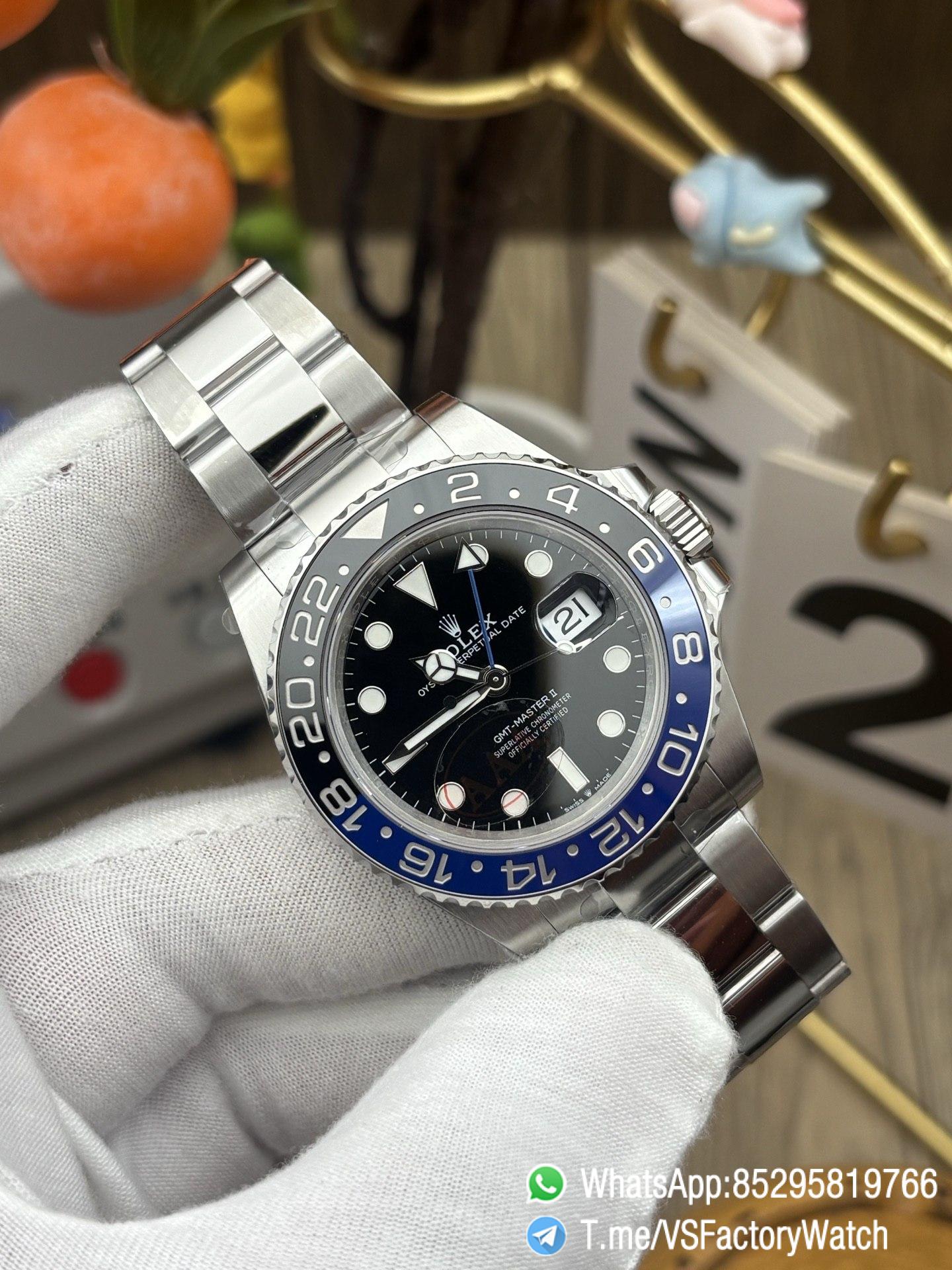 VS Factory Watch VSF Rolex Batman GMT Master II 126710BLNR Black Dial Blue Black Ceramic Bezel DD3285 Calibre 72 Hours PR 904L Case Oyster Bracelet 02 VS Factory Watch VSF Rolex Batman GMT Master II 126710BLNR Black Dial Blue Black Ceramic Bezel DD3285 Calibre 72 Hours PR 904L Case Oyster Bracelet 02