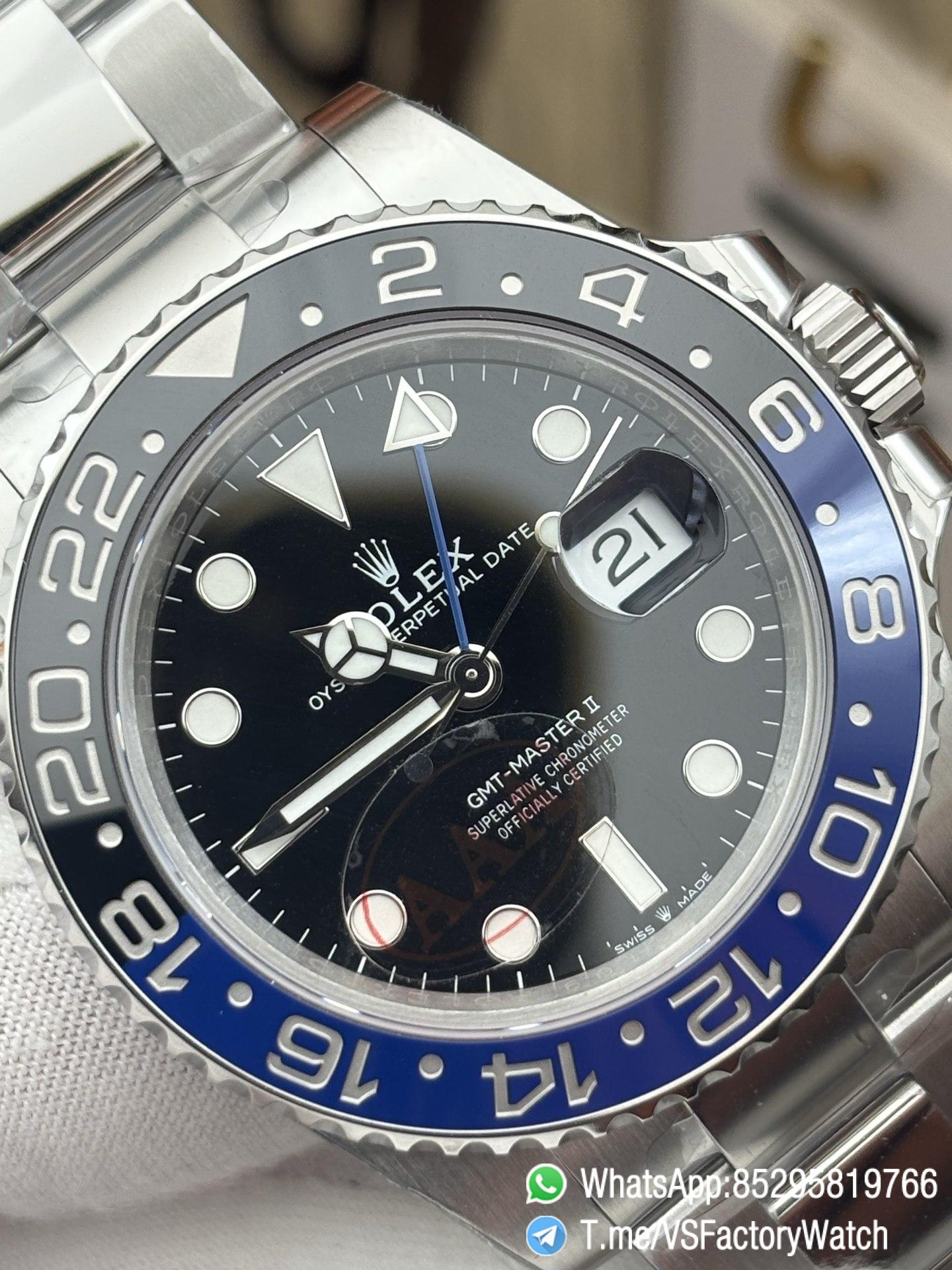 VS Factory Watch VSF Rolex Batman GMT Master II 126710BLNR Black Dial Blue Black Ceramic Bezel DD3285 Calibre 72 Hours PR 904L Case Oyster Bracelet 03 VS Factory Watch VSF Rolex Batman GMT Master II 126710BLNR Black Dial Blue Black Ceramic Bezel DD3285 Calibre 72 Hours PR 904L Case Oyster Bracelet 03