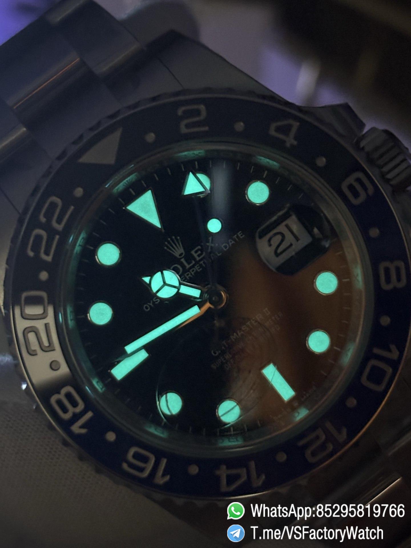 VS Factory Watch VSF Rolex Batman GMT Master II 126710BLNR Black Dial Blue Black Ceramic Bezel DD3285 Calibre 72 Hours PR 904L Case Oyster Bracelet 10 VS Factory Watch VSF Rolex Batman GMT Master II 126710BLNR Black Dial Blue Black Ceramic Bezel DD3285 Calibre 72 Hours PR 904L Case Oyster Bracelet 10